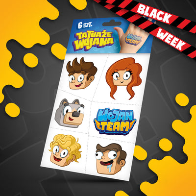 ZESTAW TATUAŻY WOJANA - 6 SZTUK