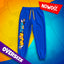Niebieskie spodnie dresowe Premium Oversize Wojan Team z kolorowym nadrukiem na nogawce