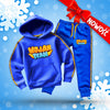 ZESTAW BLUZA + SPODNIE *PREMIUM* Z PASKAMI WOJAN TEAM - NIEBIESKI