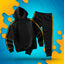 ZESTAW BLUZA + SPODNIE *PREMIUM* Z PASKAMI WOJAN TEAM - CZARNY