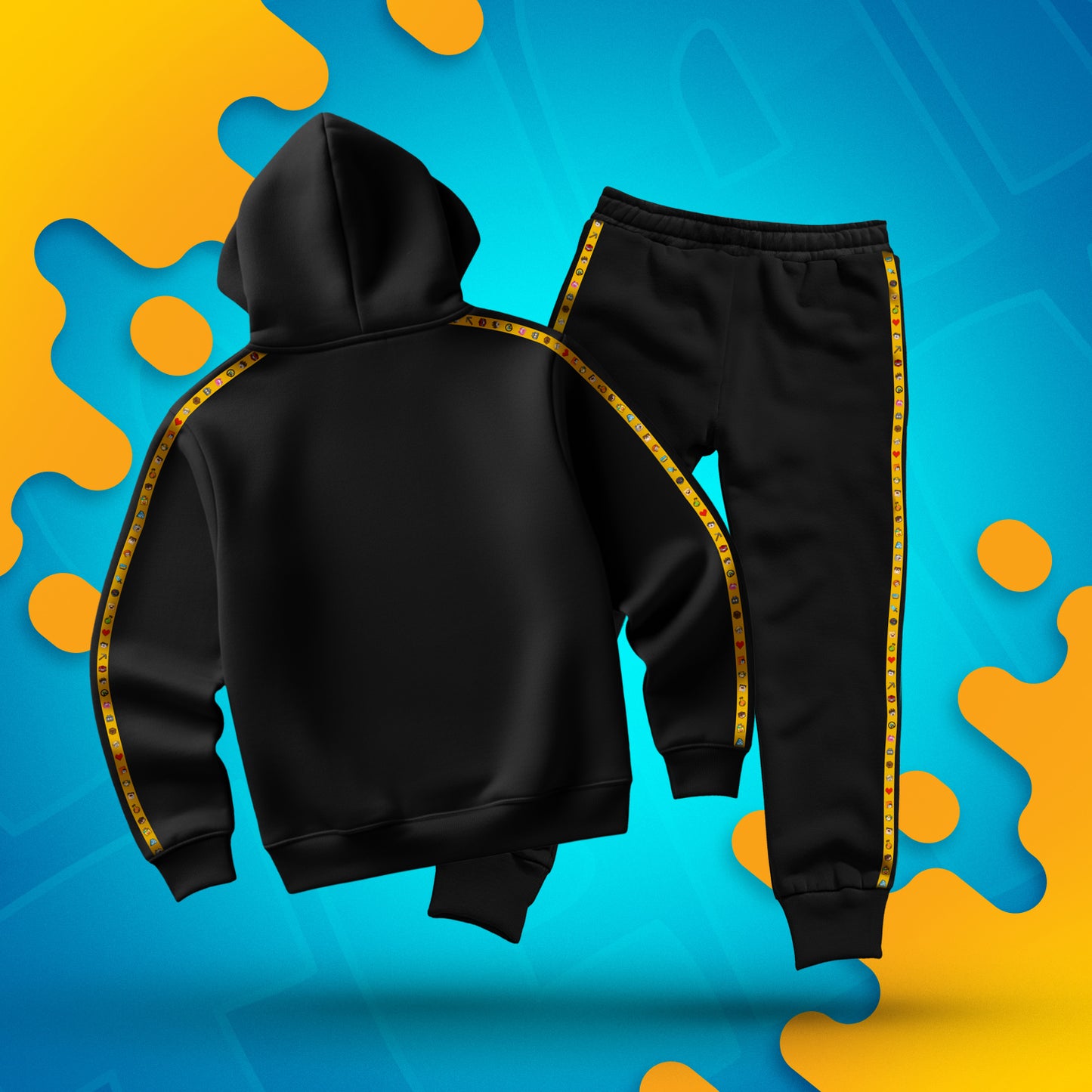 ZESTAW BLUZA + SPODNIE *PREMIUM* Z PASKAMI WOJAN TEAM - CZARNY