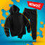 ZESTAW BLUZA + SPODNIE *PREMIUM* Z PASKAMI WOJAN TEAM - CZARNY