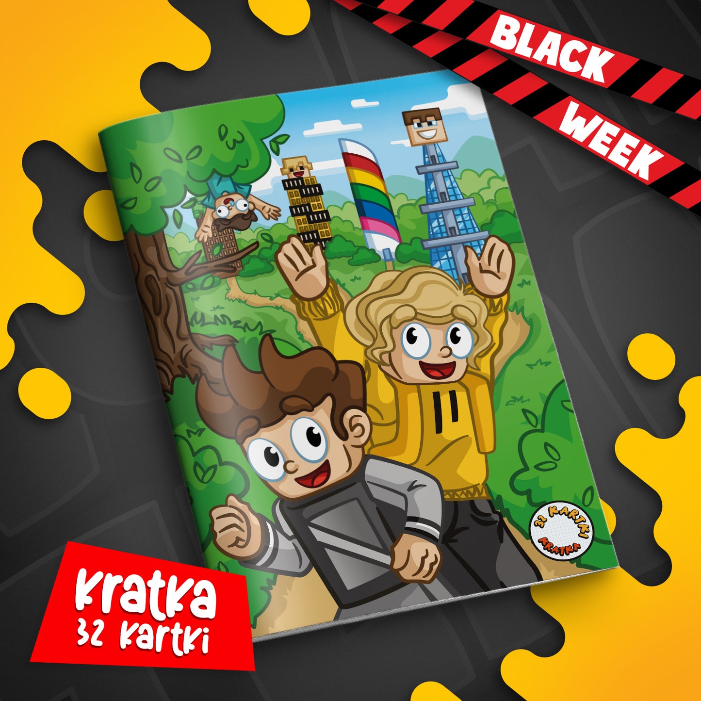 ZESZYT W KRATKĘ A5 - 32 KARTKI - LEŚNE WOJANOWICE - 2025