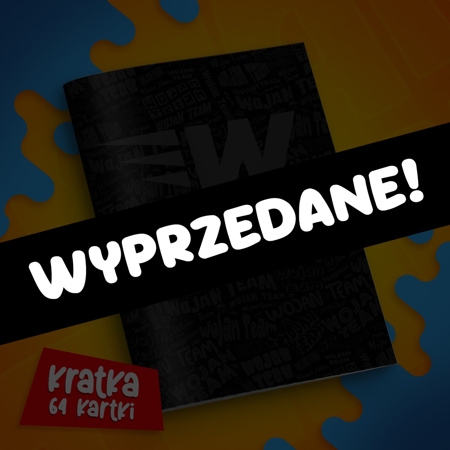 ZESZYT W KRATKĘ A4 - 64 KARTKI - LOGO WOJAN TEAM - 2025