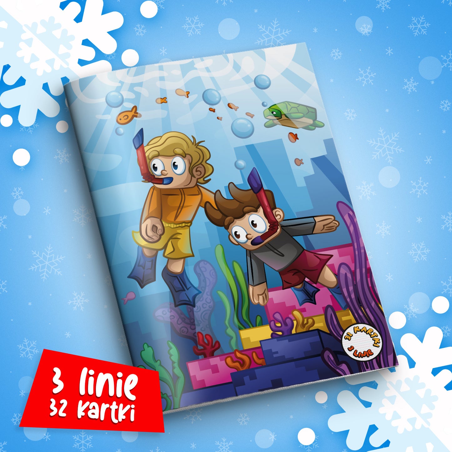 ZESZYT W 3 LINIE A5 - 32 KARTKI - PODWODNE WOJANOWICE - 2025