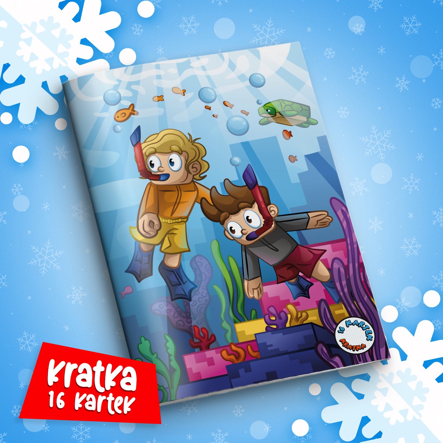 ZESZYT W KRATKĘ A5 - 16 KARTEK - PODWODNE WOJANOWICE - 2025