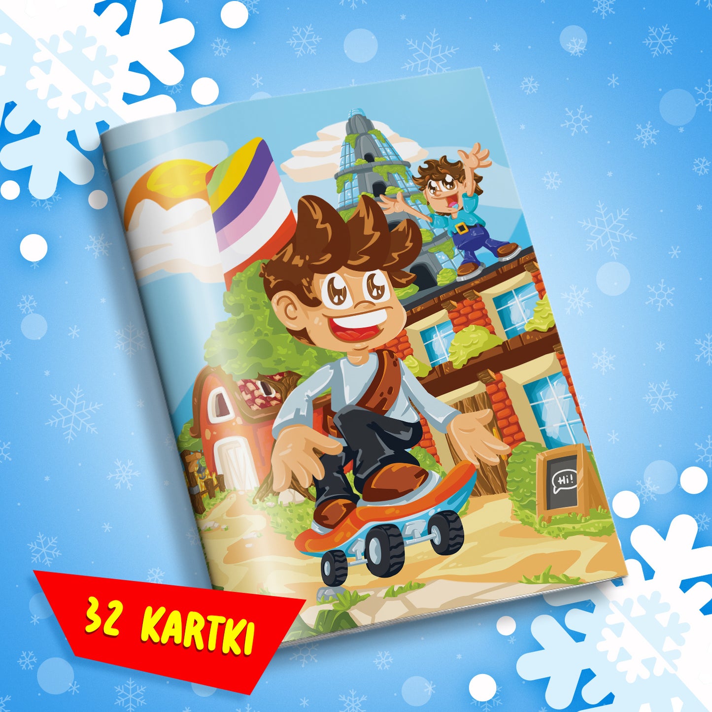 ZESZYT W KRATKĘ A5 - 32 KARTKI - WOJAN NA DESCE