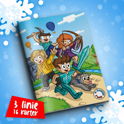 ZESZYT W 3 LINIE A5 - 16 KARTEK - ZAMEK WOJAN TEAM - 2025