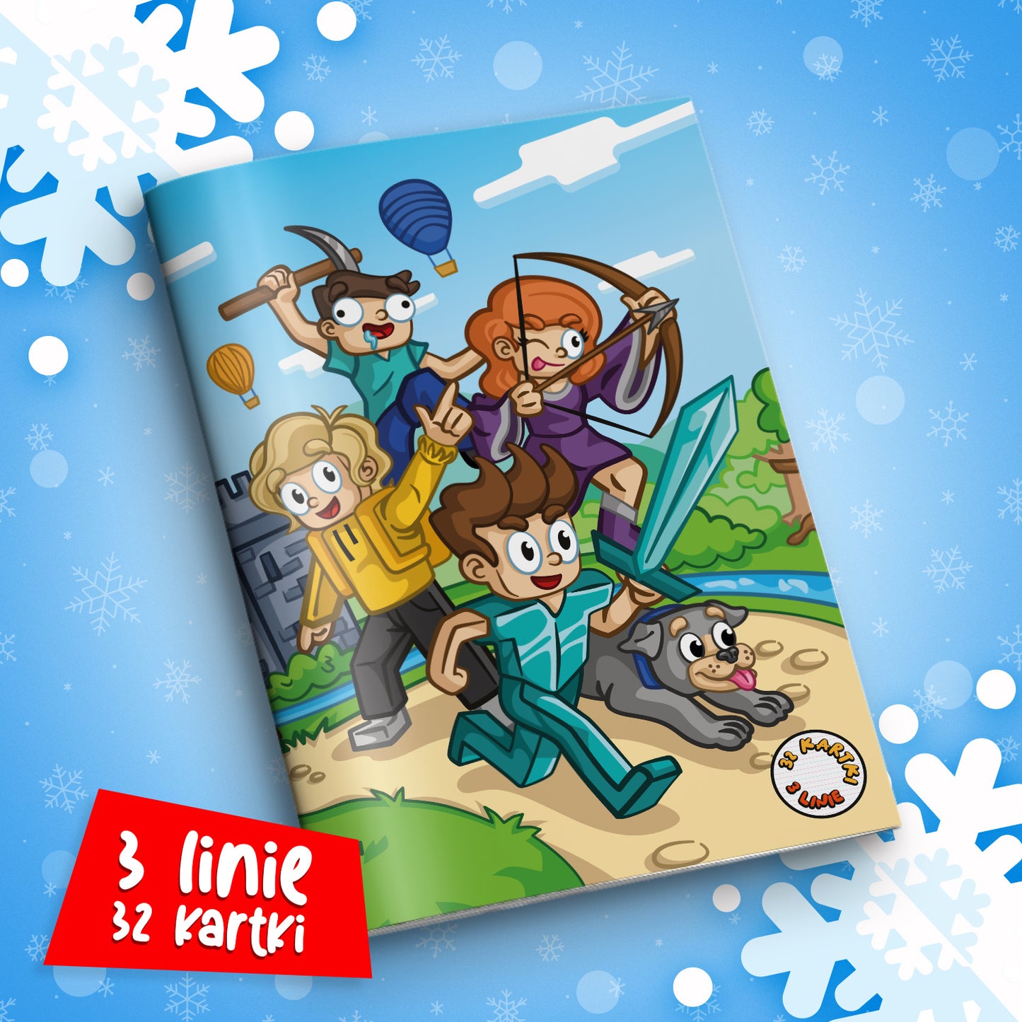 ZESZYT W 3 LINIE A5 - 32 KARTKI - ZAMEK WOJAN TEAM - 2025