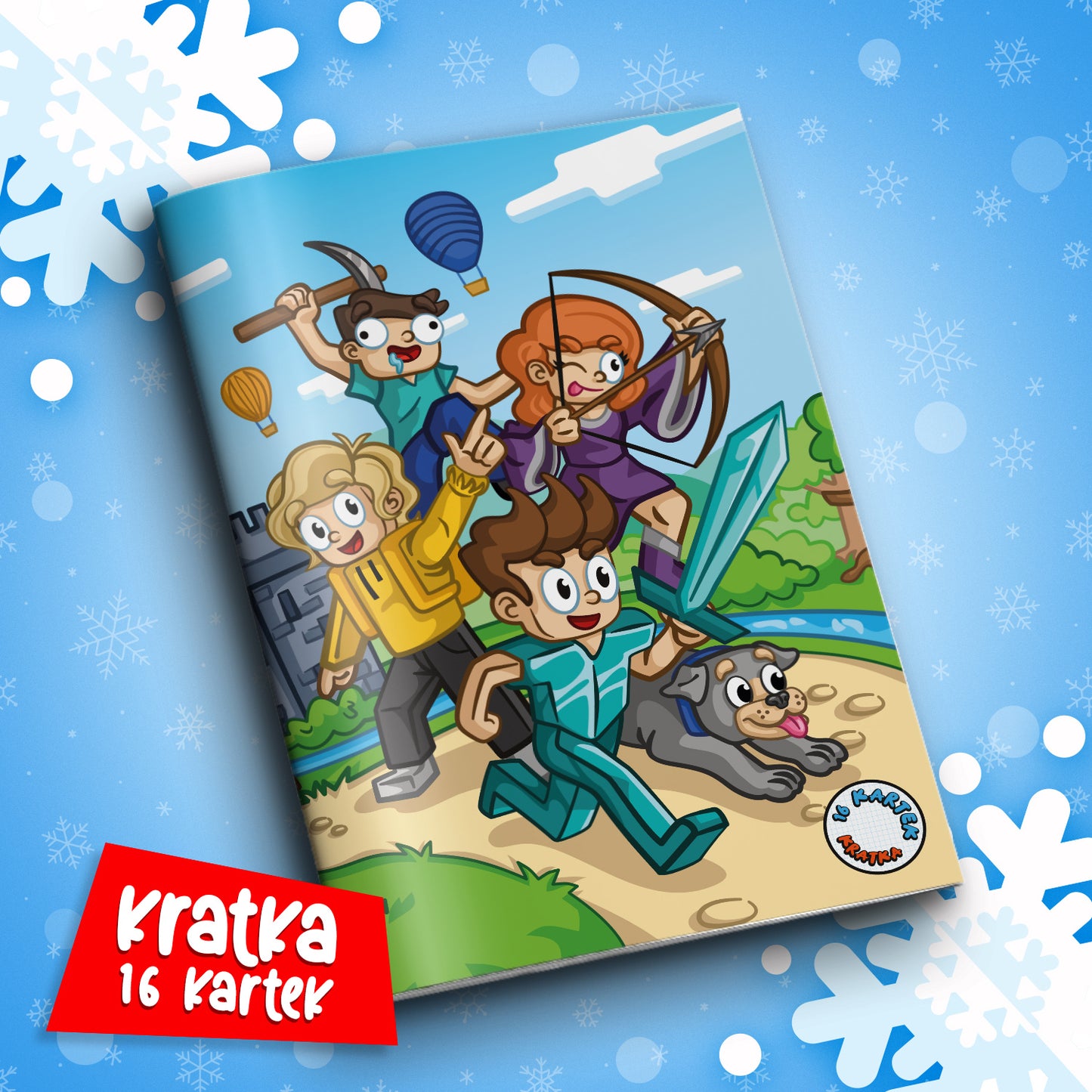 ZESZYT W KRATKĘ A5 - 16 KARTEK - ZAMEK WOJAN TEAM - 2025