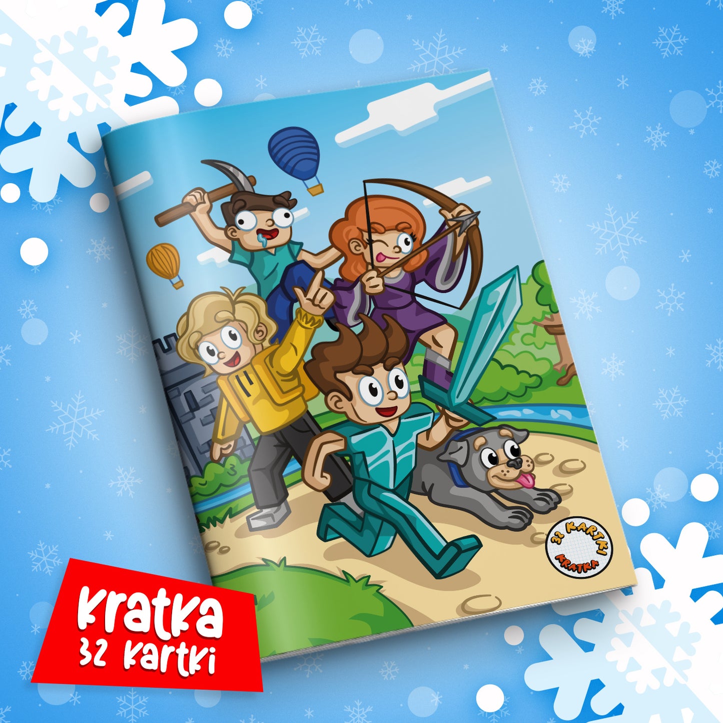 ZESZYT W KRATKĘ A5 - 32 KARTKI - ZAMEK WOJAN TEAM - 2025