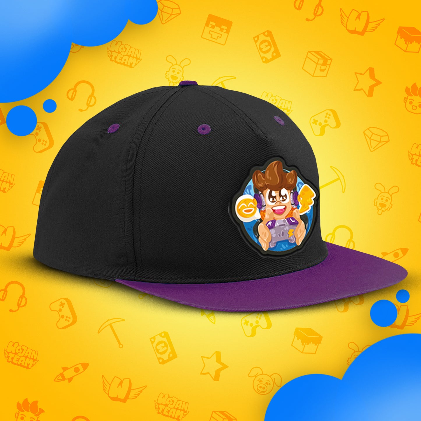 CZAPKA Z DASZKIEM SNAPBACK - GAMER - FIOLETOWA