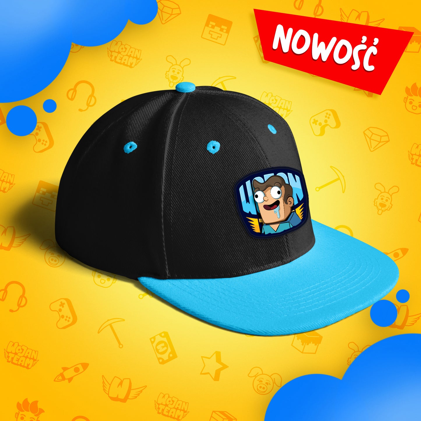 CZAPKA Z DASZKIEM SNAPBACK - NOOBEK - NIEBIESKA