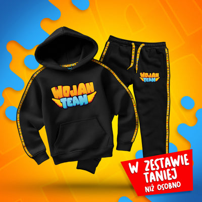 ZESTAW BLUZA + SPODNIE *PREMIUM* Z PASKAMI WOJAN TEAM - CZARNY