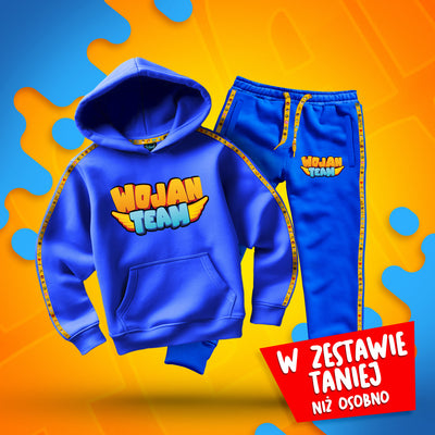 ZESTAW BLUZA + SPODNIE *PREMIUM* Z PASKAMI WOJAN TEAM - NIEBIESKI