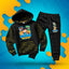 ZESTAW BLUZA + SPODNIE *FULL WZÓR* SKINY WOJAN TEAM - CZARNY
