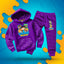 ZESTAW BLUZA + SPODNIE *FULL WZÓR* SKINY WOJAN TEAM - FIOLETOWY