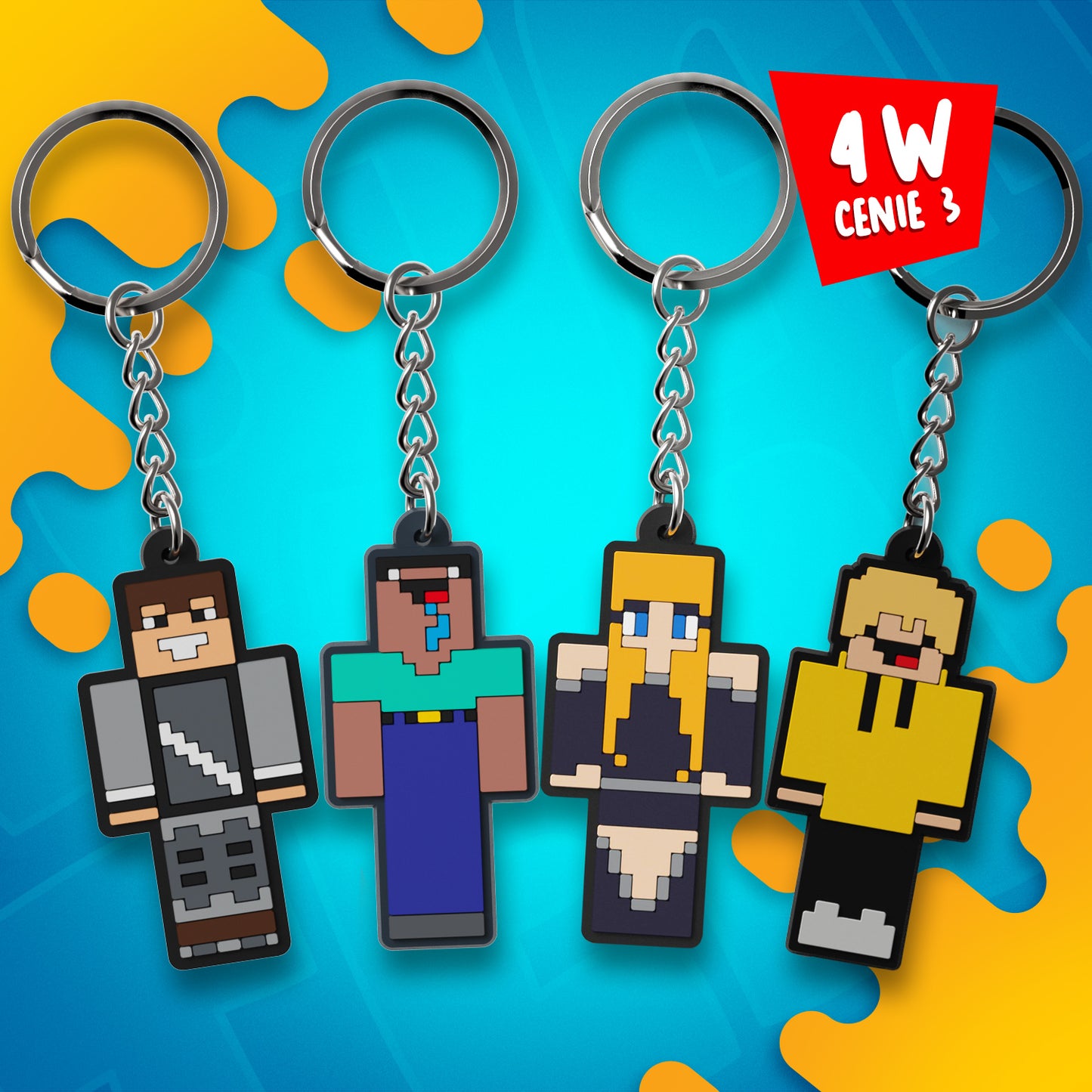 ZESTAW BRELOKÓW WOJAN TEAM *4 W CENIE 3*