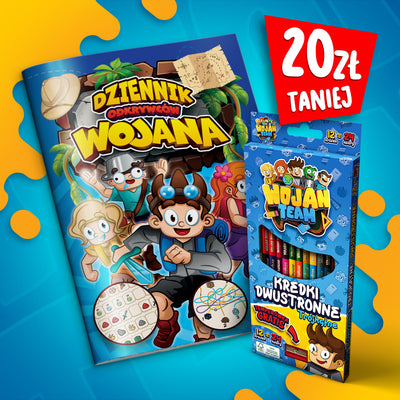 ZESTAW ODKRYWCY WOJAN TEAM - DZIENNIK ODKRYWCÓW WOJANA + KREDKI WOJAN TEAM *PROMOCJA*