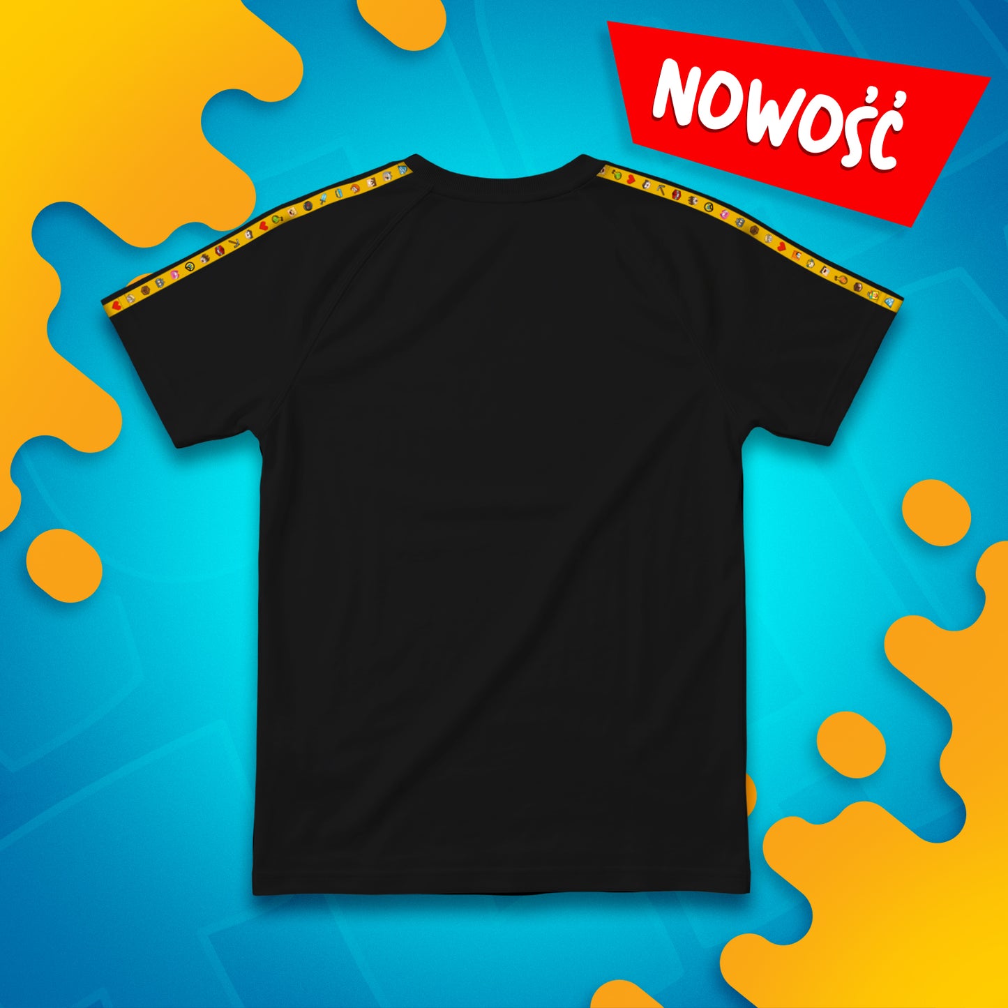 KOSZULKA *PREMIUM* Z PASKAMI WOJAN TEAM – CZARNA