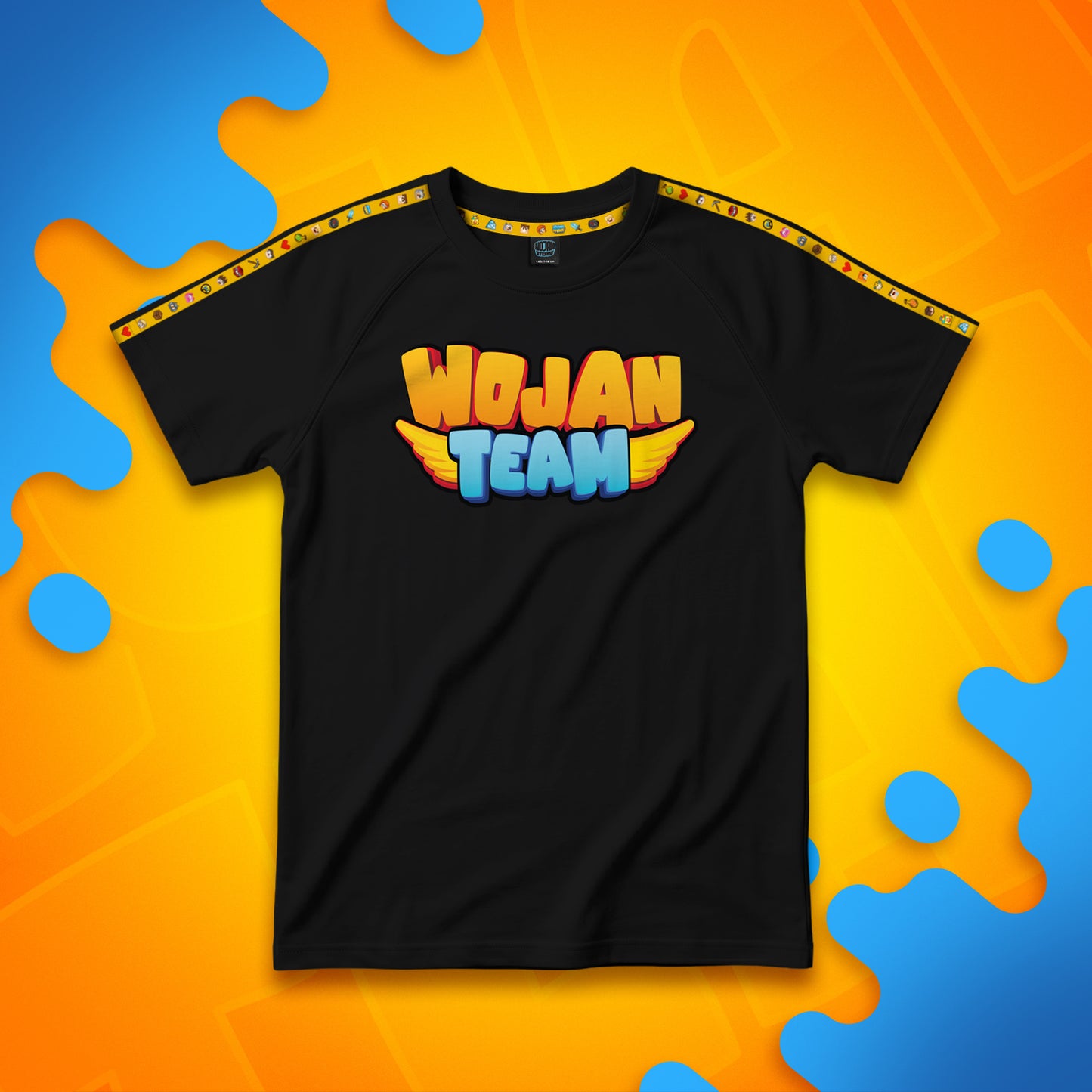 KOSZULKA *PREMIUM* Z PASKAMI WOJAN TEAM – CZARNA