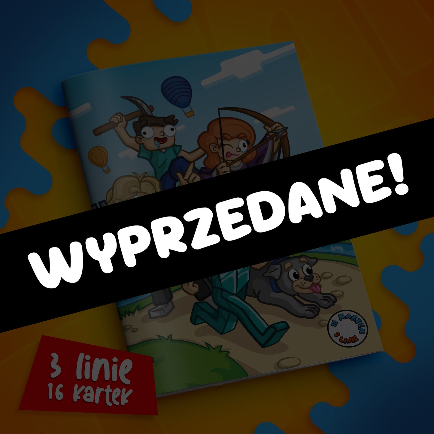 ZESZYT W 3 LINIE A5 - 16 KARTEK - ZAMEK WOJAN TEAM - 2025
