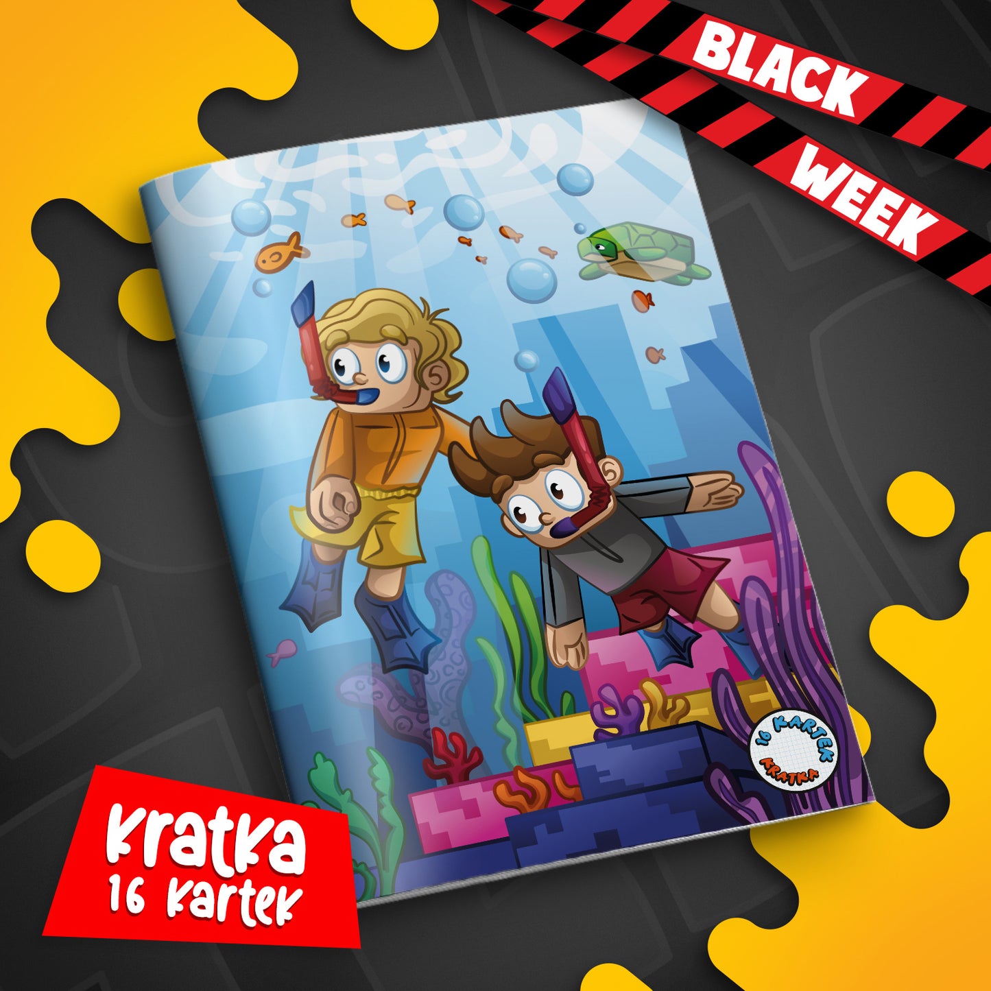 ZESZYT W KRATKĘ A5 - 16 KARTEK - PODWODNE WOJANOWICE - 2025