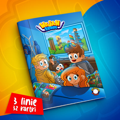 ZESZYT SZKOLNY W 3 LINIE A5 – 32 KARTKI – GAMING WOJAN TEAM – 2026