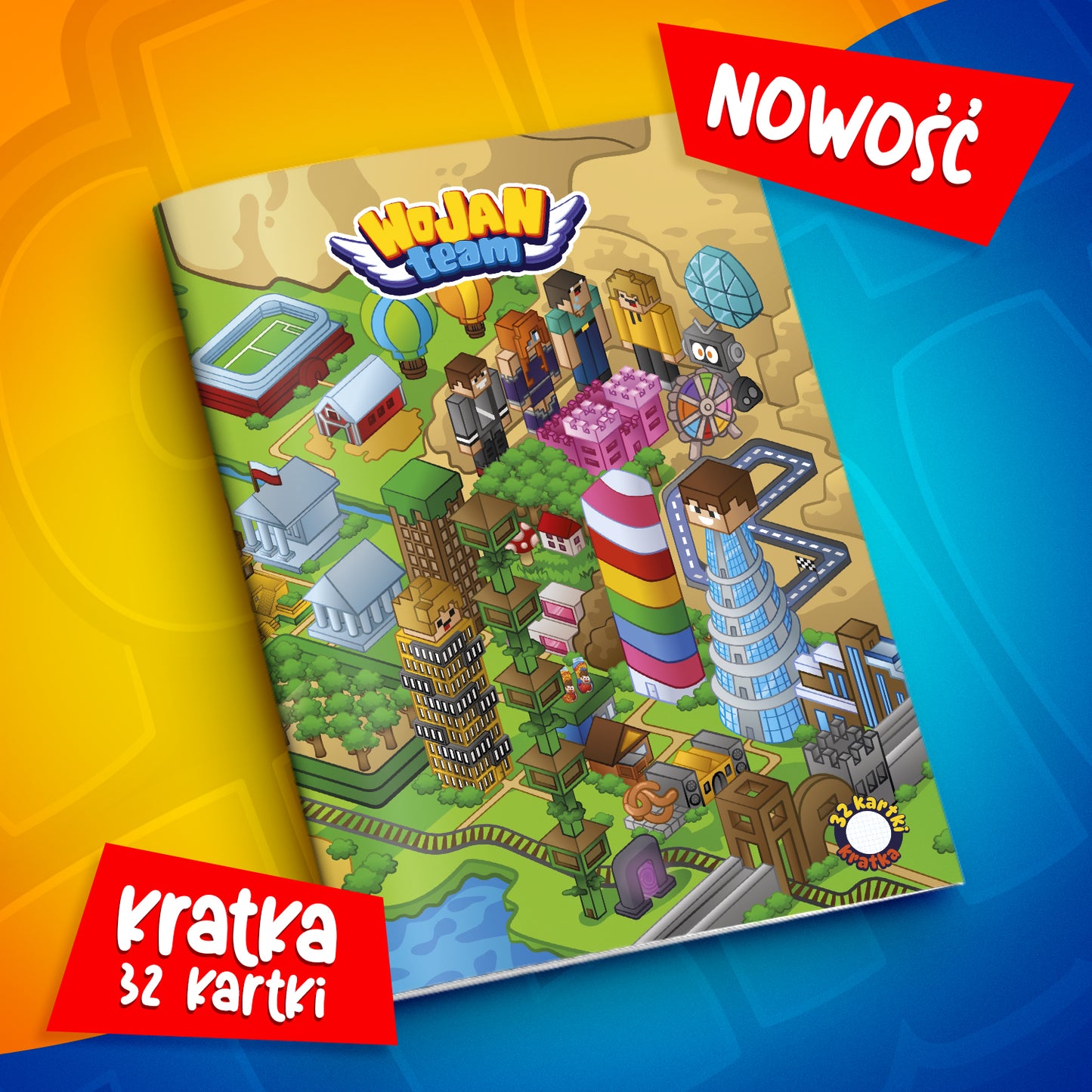 ZESZYT W KRATKĘ A5 – 32 KARTEK – MAPA WOJANOWICE – 2026