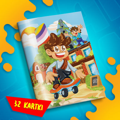 ZESZYT W KRATKĘ A5 - 32 KARTKI - WOJAN NA DESCE